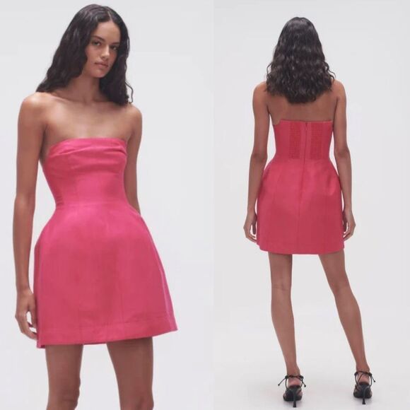 Aje Dresses & Skirts - AJE Dress Strapless Bone Structured Pink Mini Dress Size AUS 4/ US 0